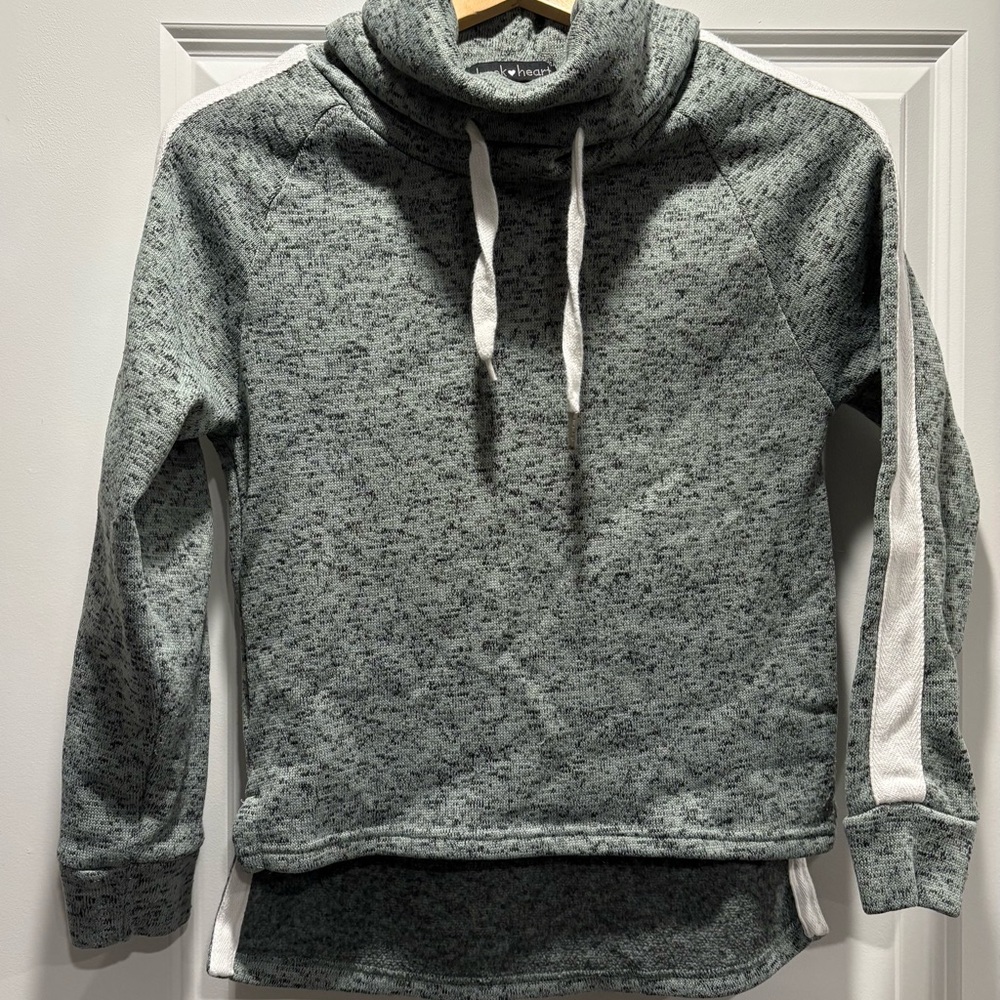 Derek Heart Green Cowl Neck Pullover - Small Athleisure Cozy
